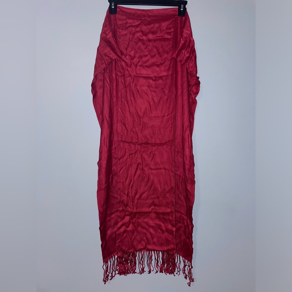 💃BN Elegant Red Fringe Bamboo Wrap